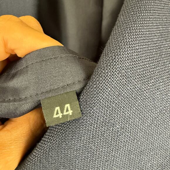 VTG Haggar Blazer Jacket Mens 44 Navy Blue Solid Wool Sport Coat Imperial USA - Picture 4 of 13